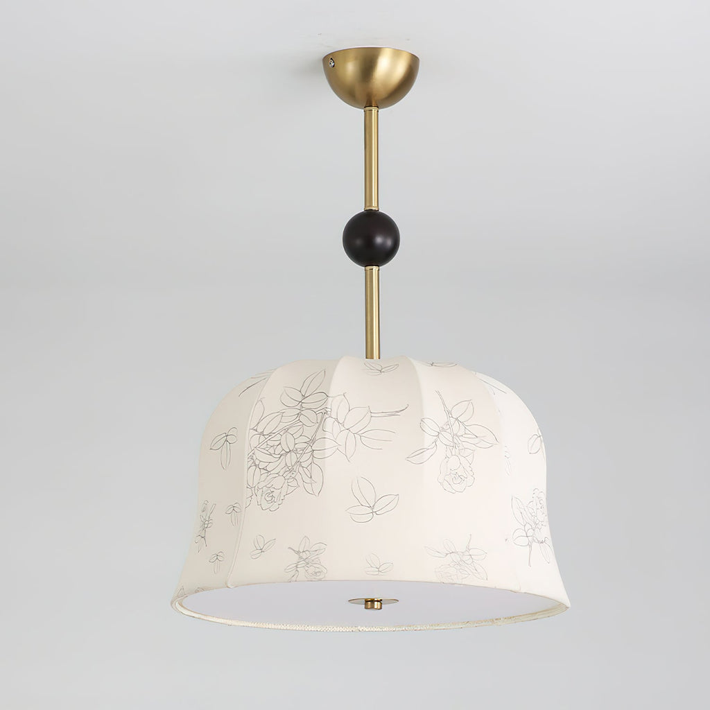 Avnoren Blossom Curve Fabric Wood Pendant Lamp