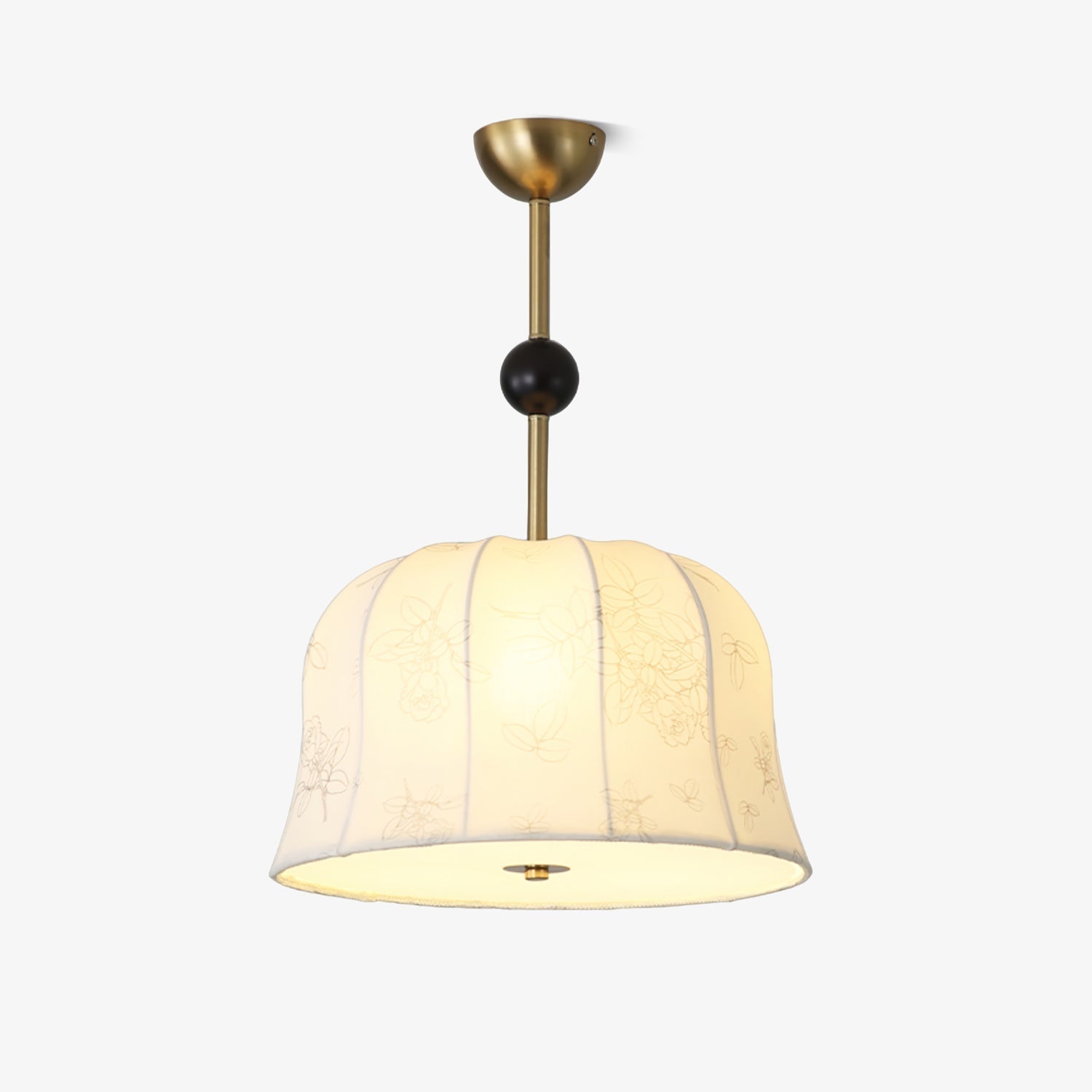 Avnoren Blossom Curve Fabric Wood Pendant Lamp