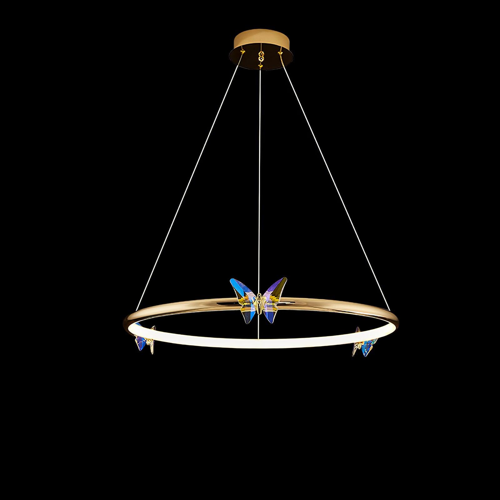 Lustra Chandelier Butterfly Crystal Ring Elegant