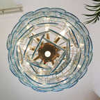 Aurora Chandelier Blue Murano Glass Disc Elegant