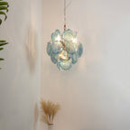 Aurora Chandelier Blue Murano Glass Disc Vintage