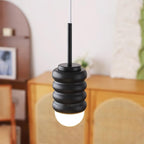 Pendant Lamp Ribbed Ceramic Shade Brass Warm Midcentury