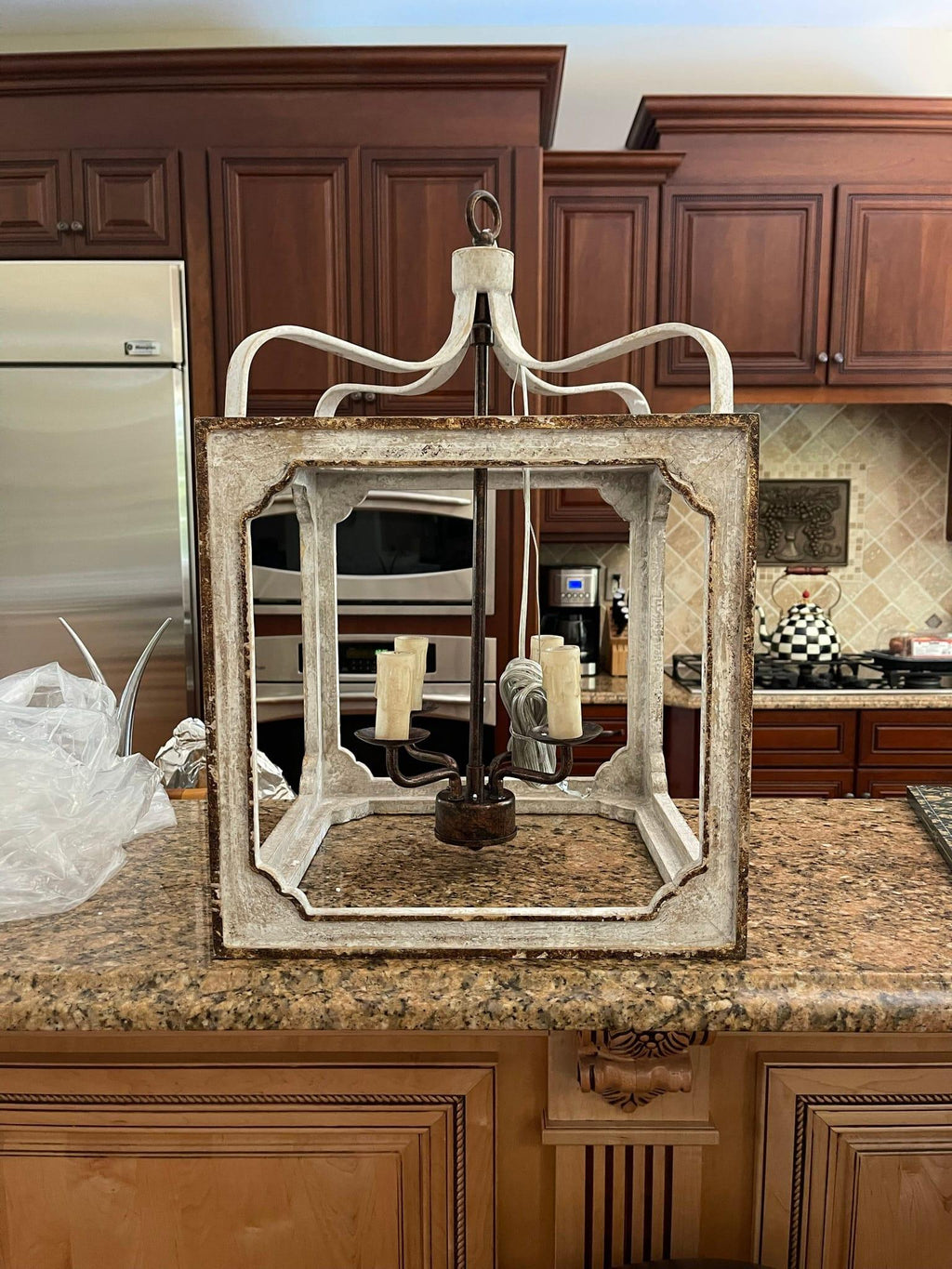 Lustra Chandelier Rustic Cube Vintage Frame
