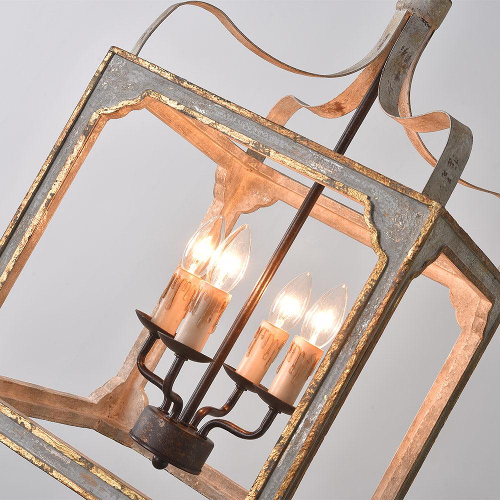 Lustra Chandelier Rustic Cube Vintage Frame