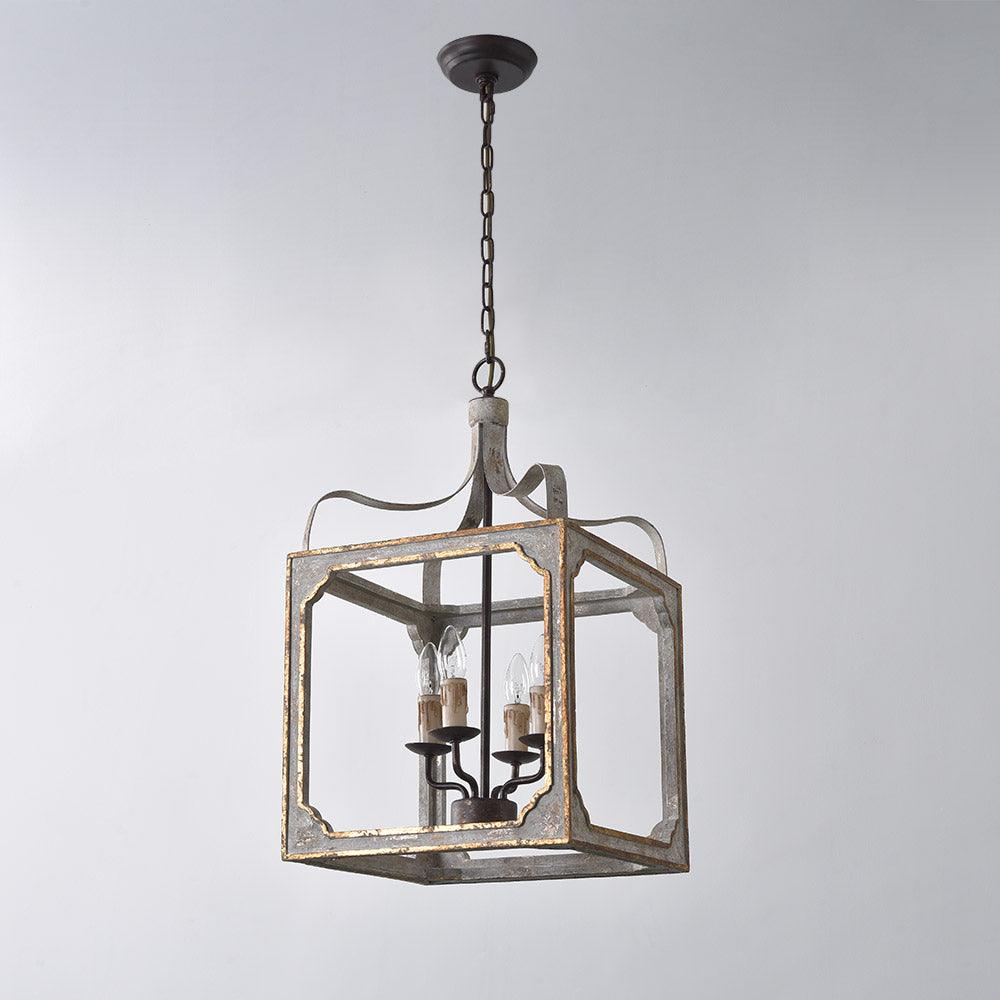 Lustra Chandelier Rustic Cube Vintage Frame