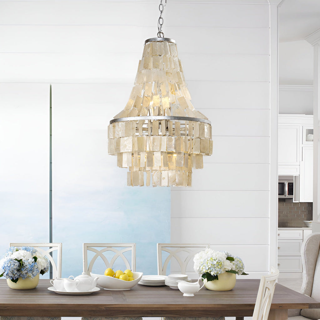 Aurora Chandelier Boho Shell Tiered