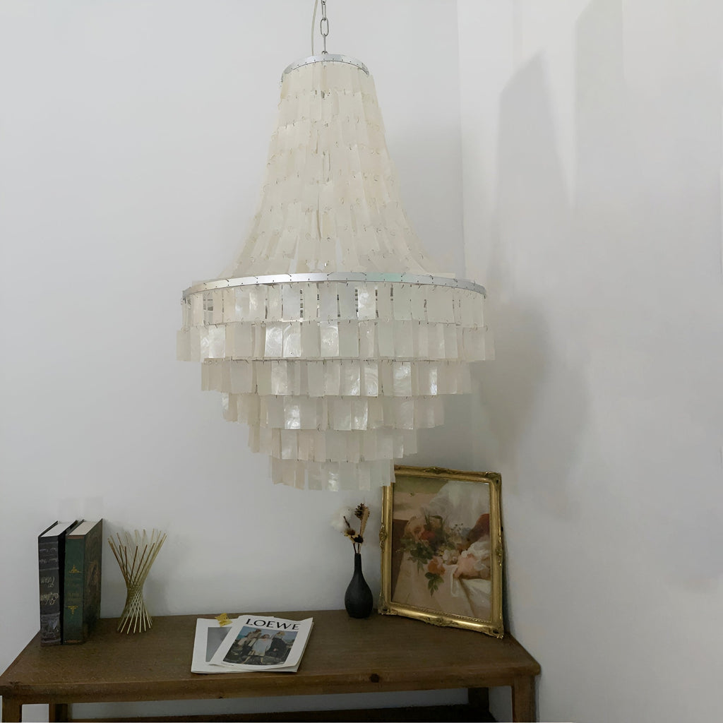 Aurora Chandelier Boho Shell Tiered