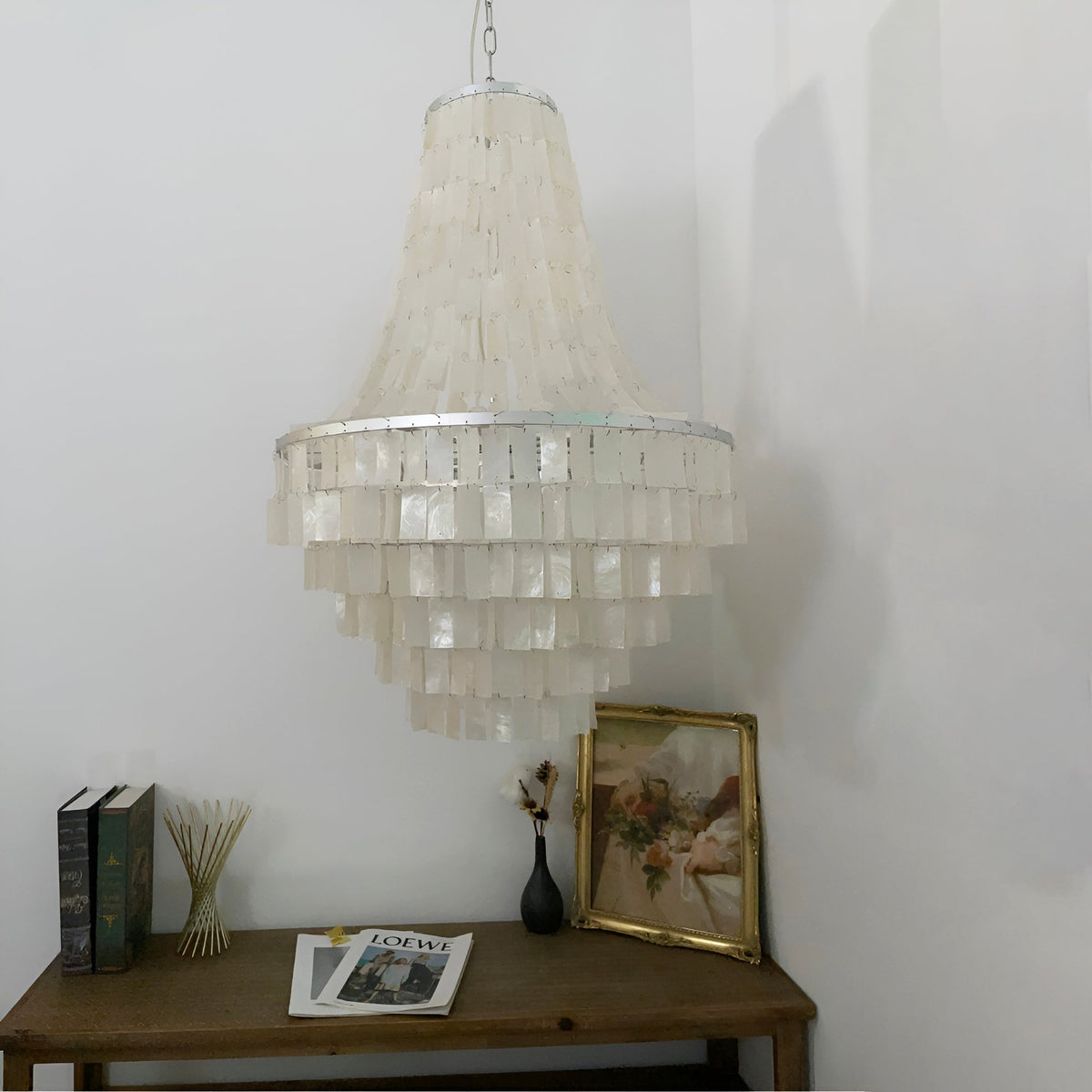 Aurora Chandelier Boho Shell Tiered