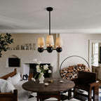 Aevuvyj Premium Elegance Brass Fabric Chandelier