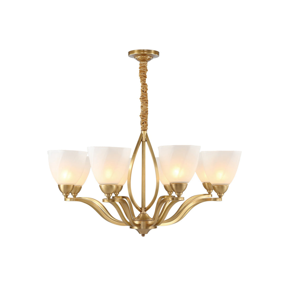 Dvaluvyj Postmodern Luxury Brass Glass Chandelier