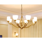 Dvaluvyj Postmodern Luxury Brass Glass Chandelier