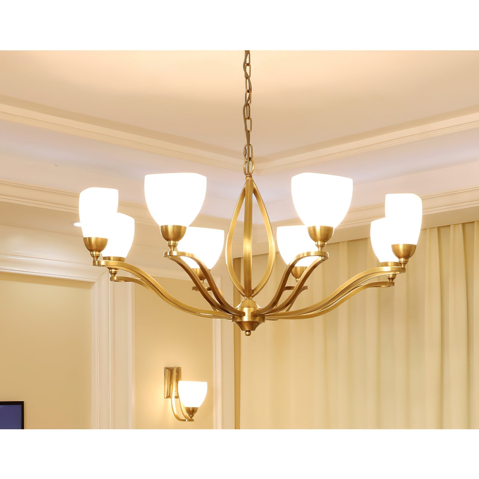 Dvaluvyj Postmodern Luxury Brass Glass Chandelier