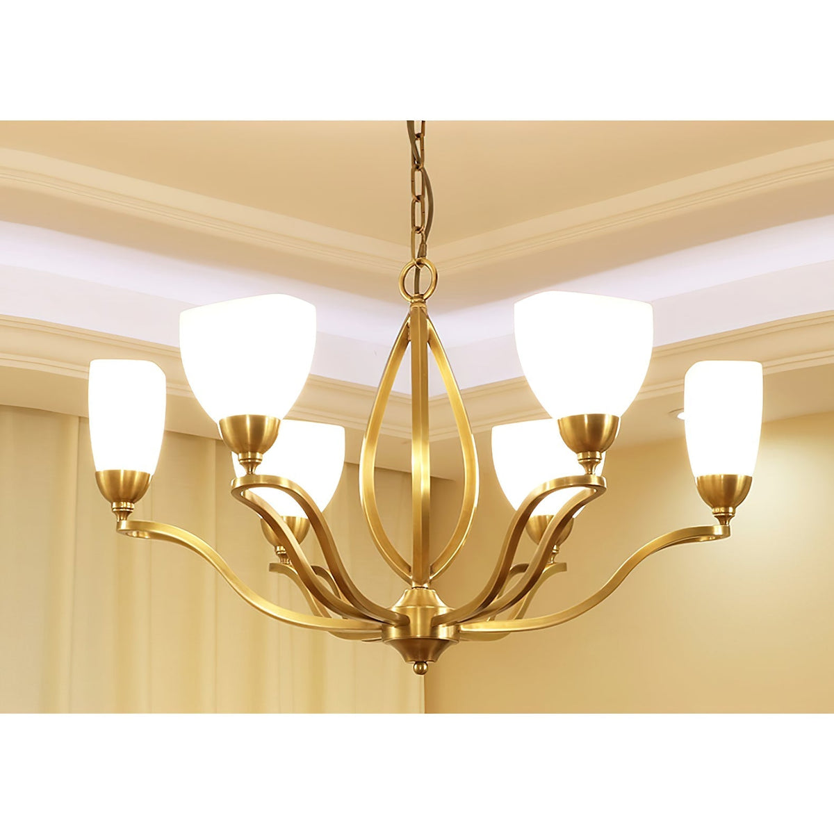 Dvaluvyj Postmodern Luxury Brass Glass Chandelier