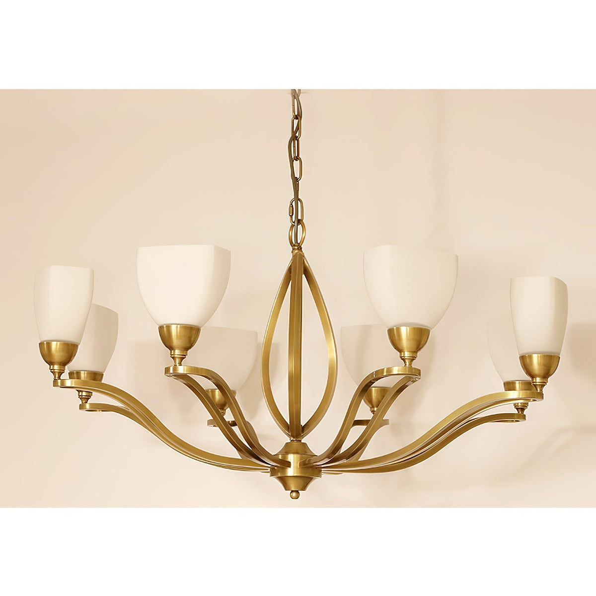 Dvaluvyj Postmodern Luxury Brass Glass Chandelier