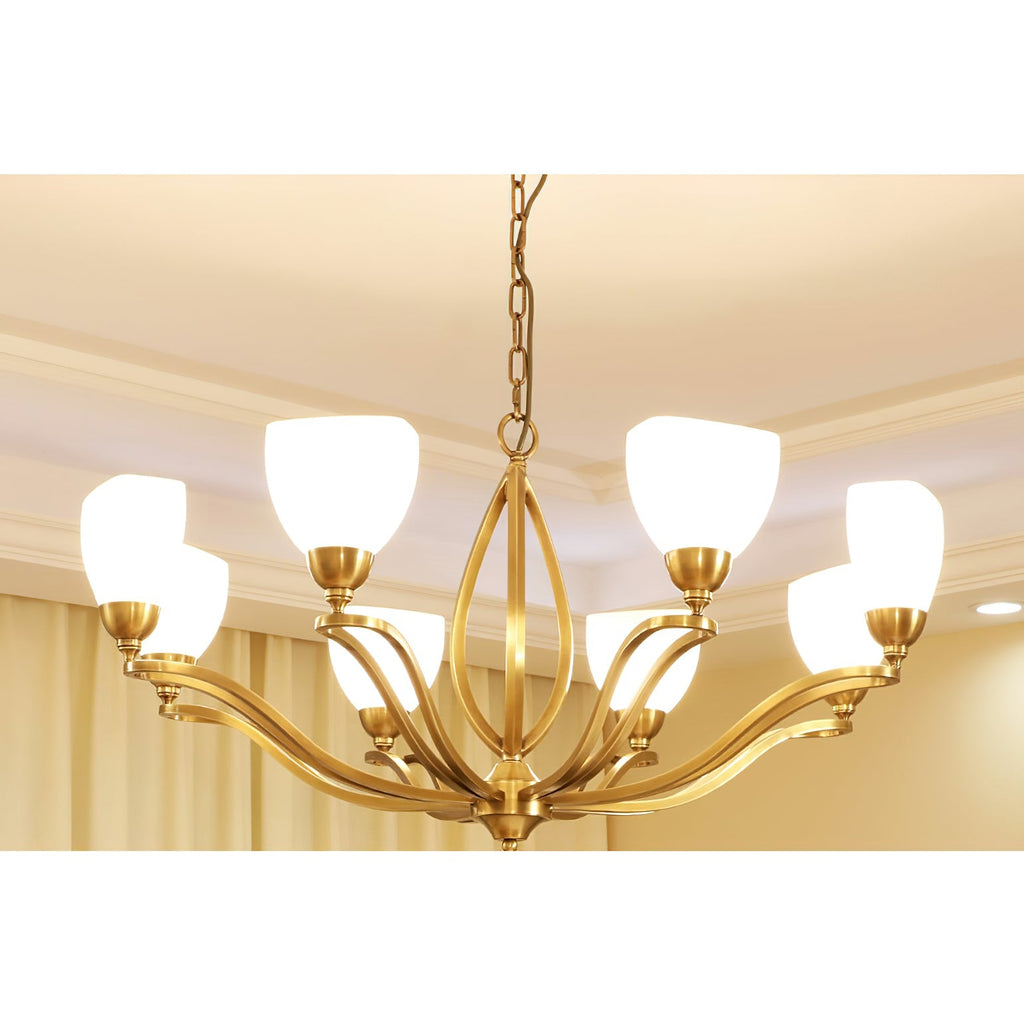 Dvaluvyj Postmodern Luxury Brass Glass Chandelier