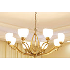 Dvaluvyj Postmodern Luxury Brass Glass Chandelier