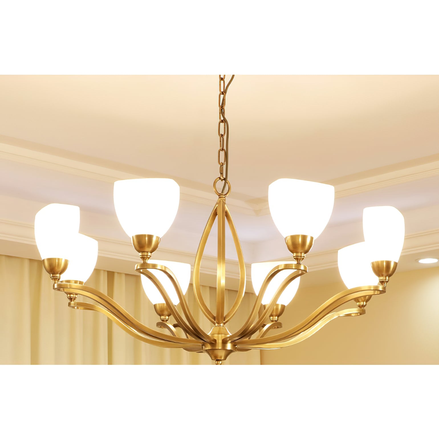 Dvaluvyj Postmodern Luxury Brass Glass Chandelier