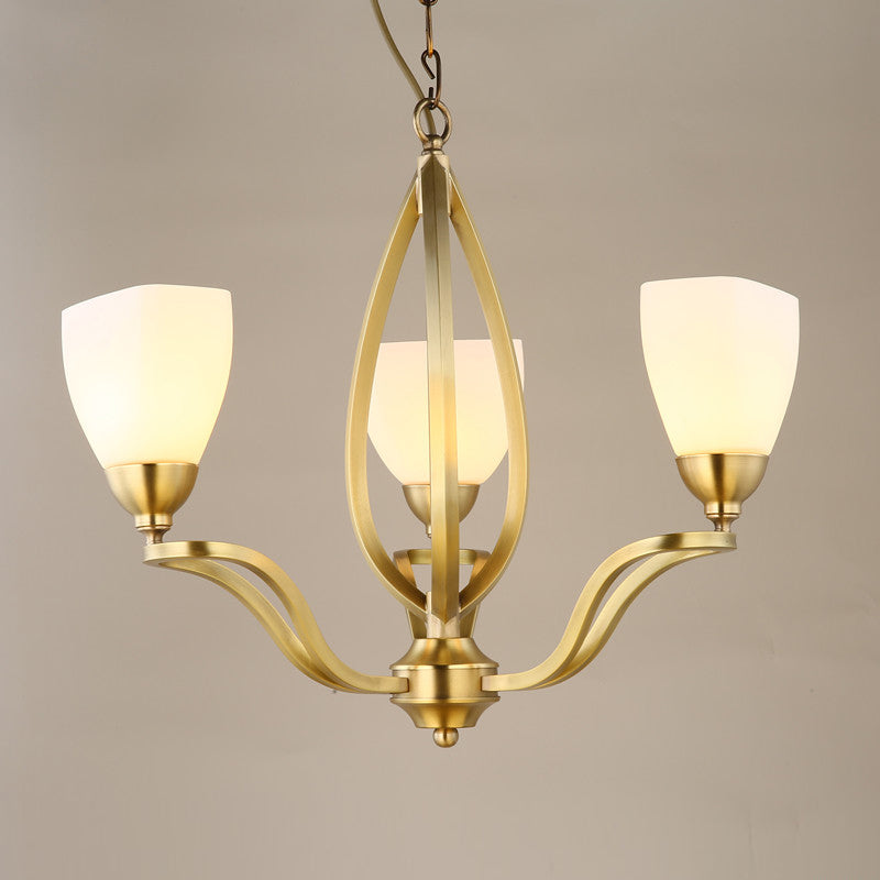 Dvaluvyj Postmodern Luxury Brass Glass Chandelier