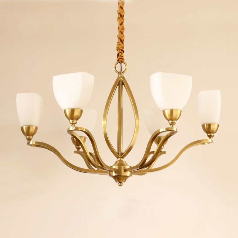 Dvaluvyj Postmodern Luxury Brass Glass Chandelier