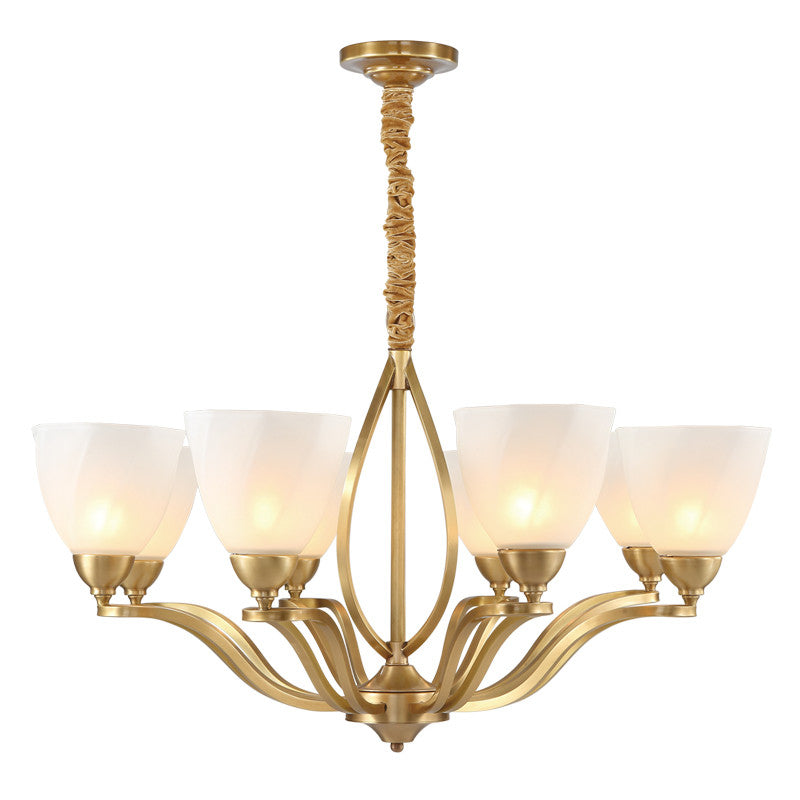 Dvaluvyj Postmodern Luxury Brass Glass Chandelier