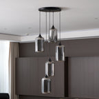 Valentina Minimalist Bottle Glass Pendant Light Smoke Gray