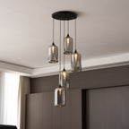 Valentina Minimalist Bottle Glass Pendant Light Smoke Gray