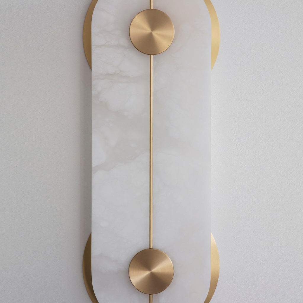 Auriel Modern Minimalist Brass Alabaster Wall Lamp