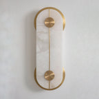Auriel Modern Minimalist Brass Alabaster Wall Lamp
