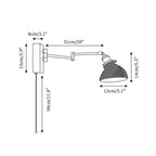 Emeric Adjustable Swing Arm Wall Lamp with Green Glass Shade