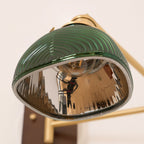 Emeric Adjustable Swing Arm Wall Lamp with Green Glass Shade