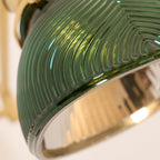 Emeric Adjustable Swing Arm Wall Lamp with Green Glass Shade
