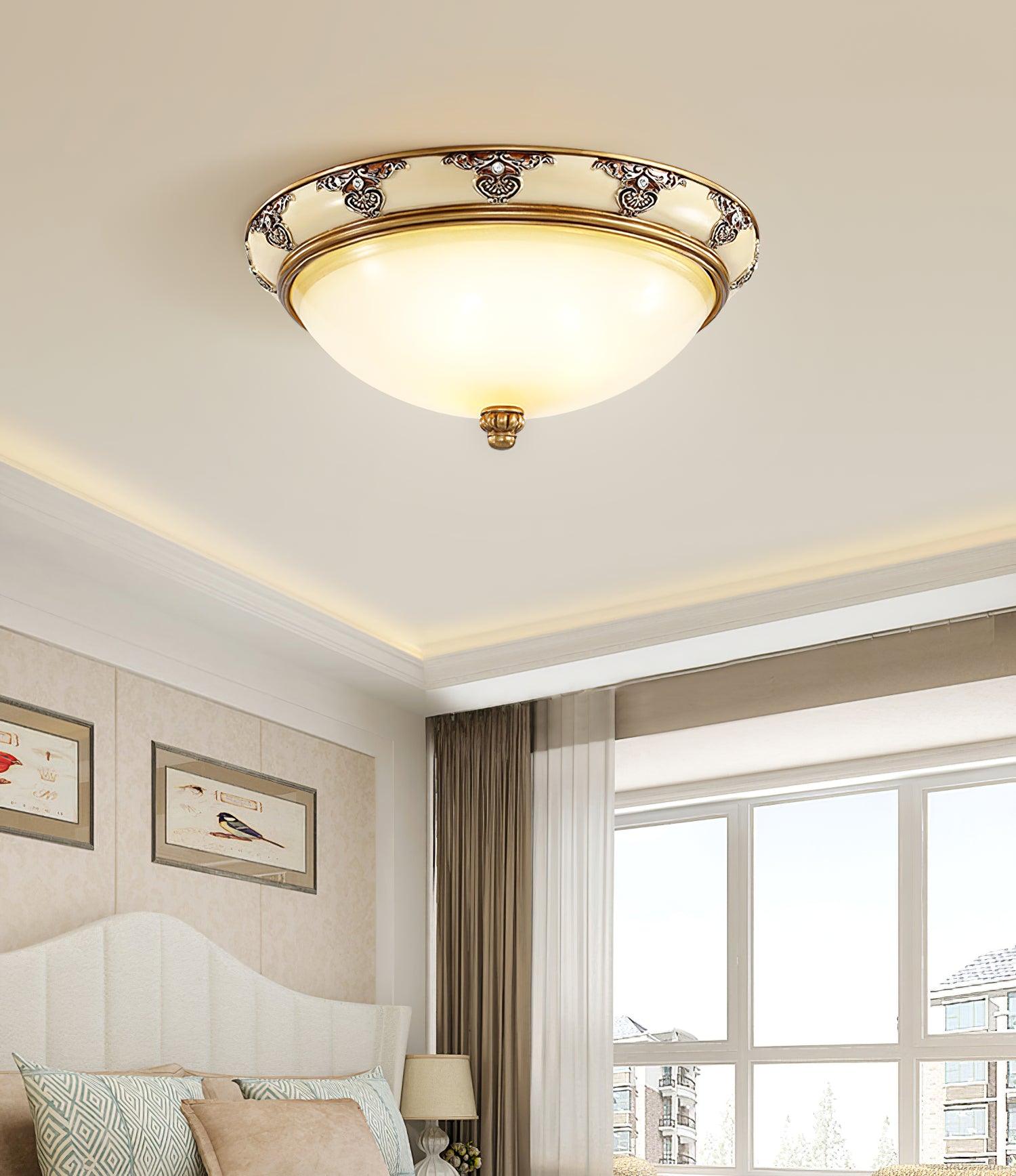 Solara Ceiling Lamp Frosted Glass Antique Vintage
