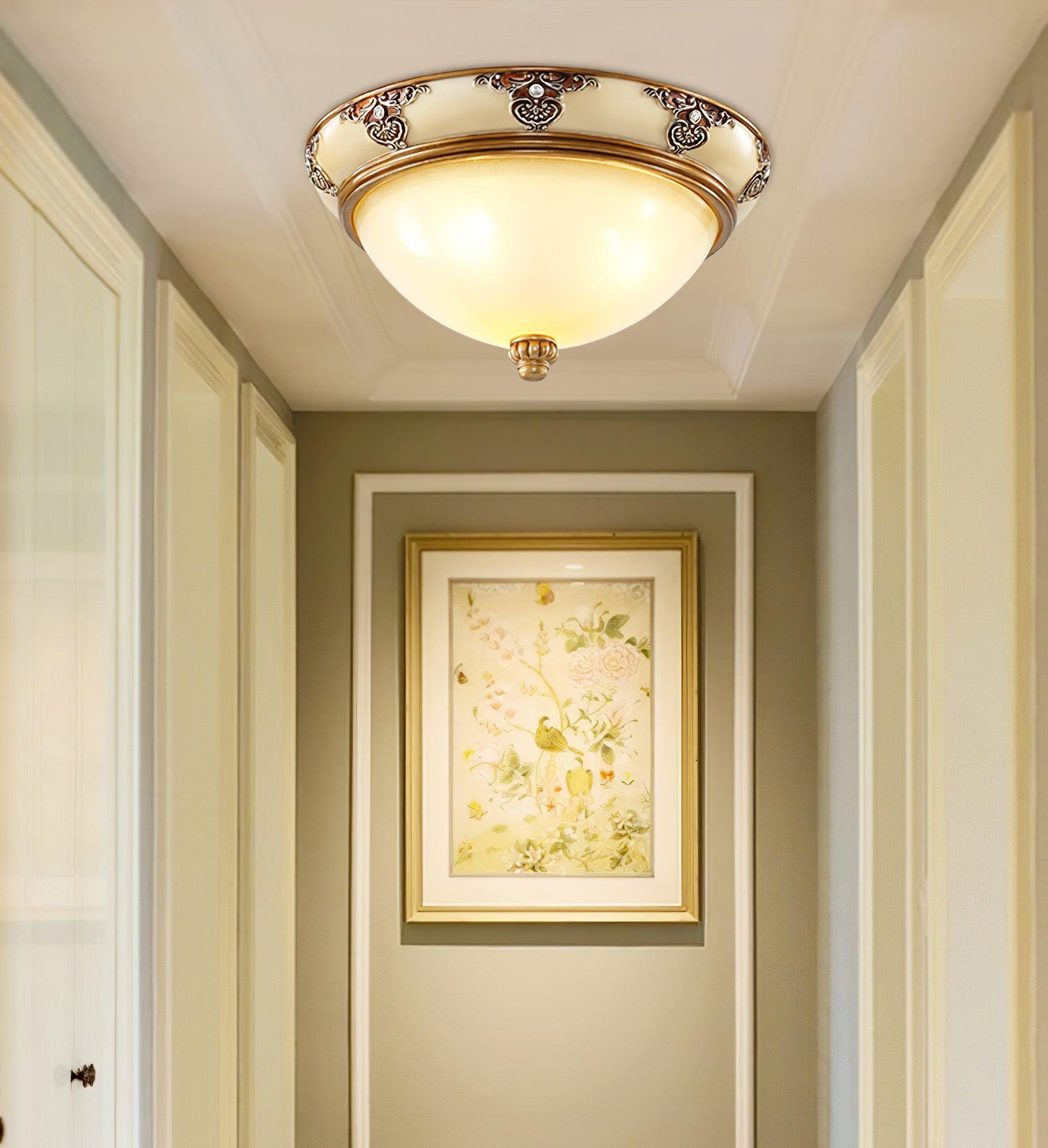 Solara Ceiling Lamp Frosted Glass Antique Vintage