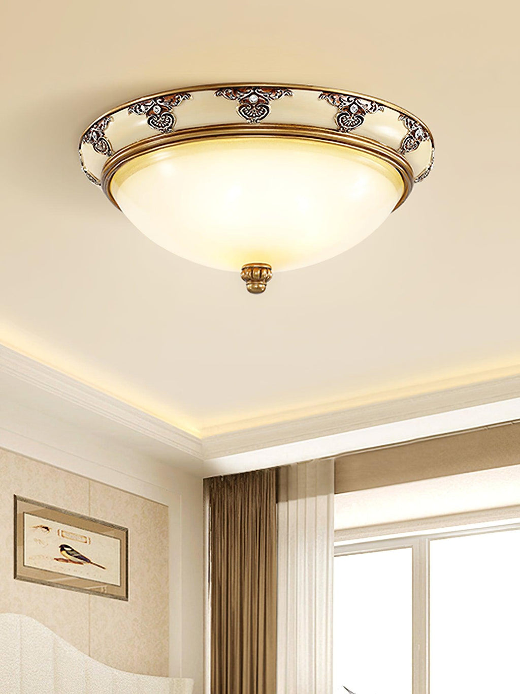 Solara Ceiling Lamp Frosted Glass Antique Vintage
