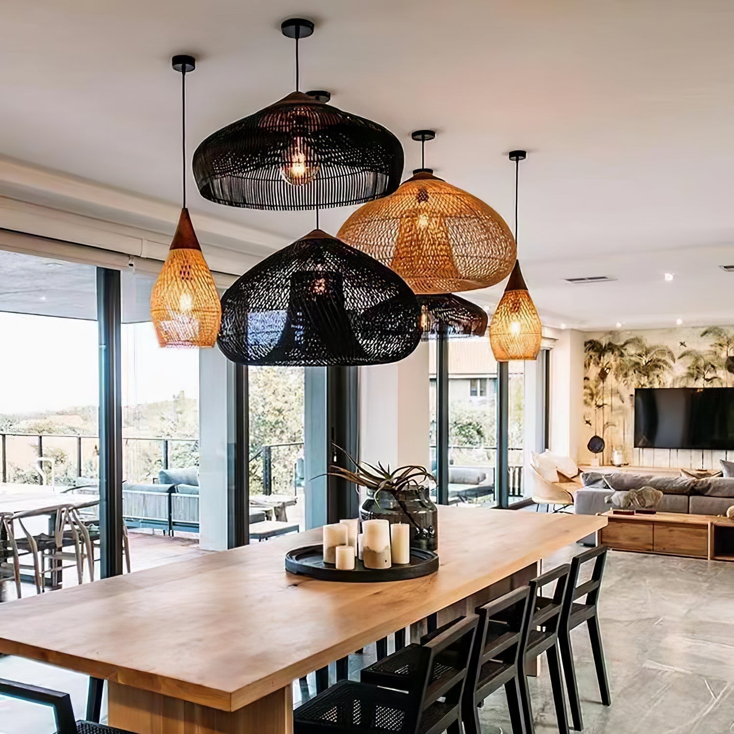 Ritta Braided Rattan Pendant Light - image 2