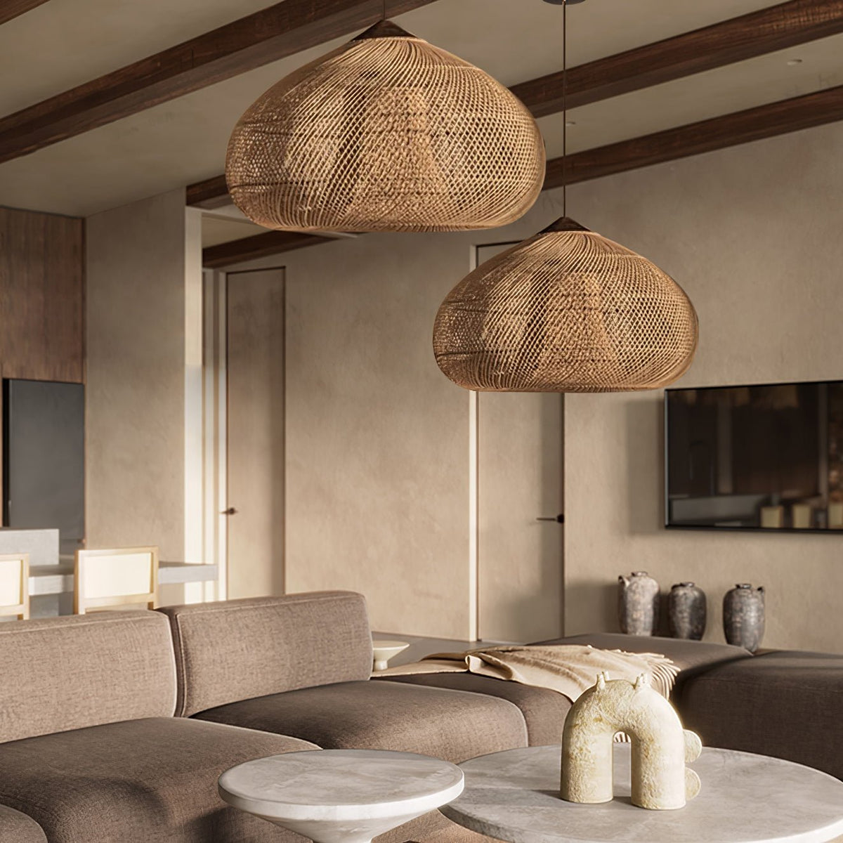 Ritta Braided Rattan Pendant Light - image 8