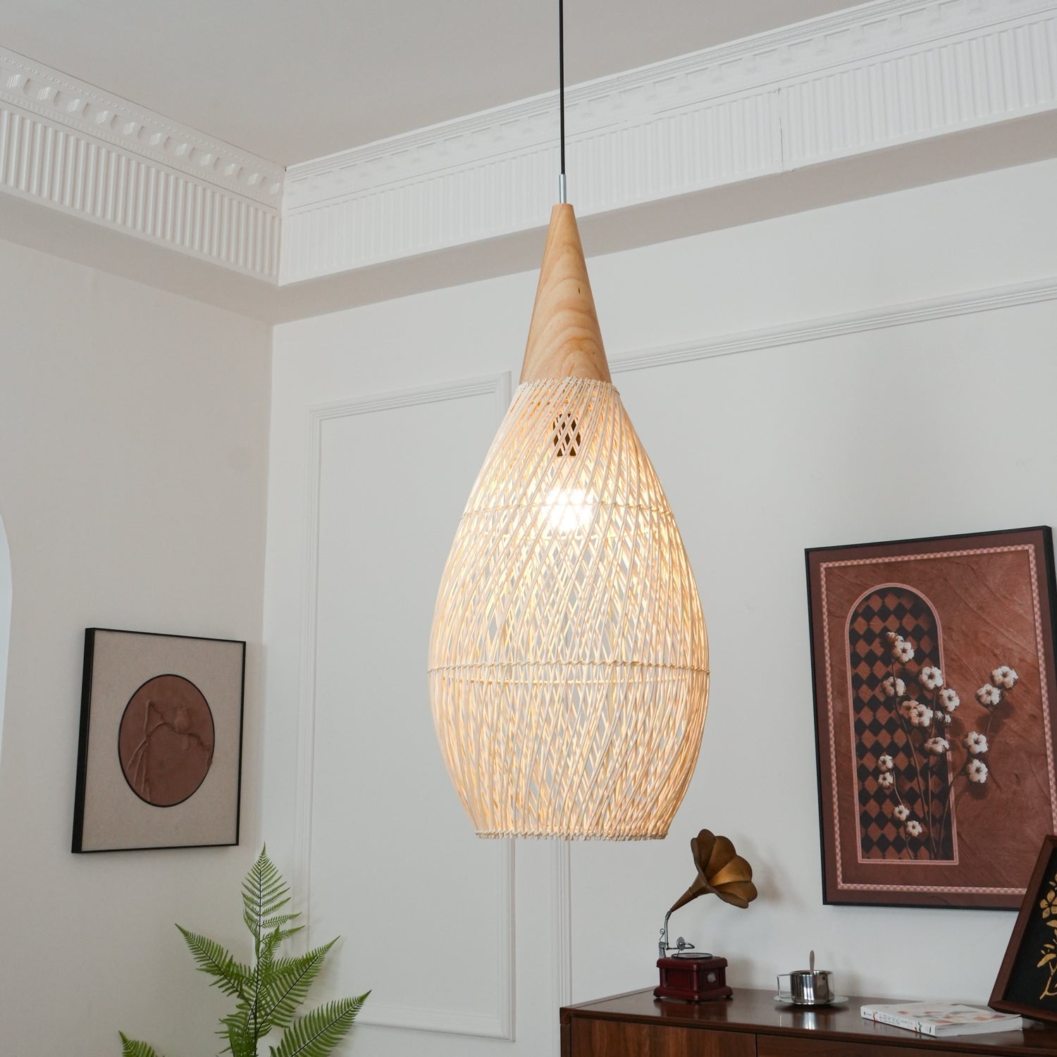 Ritta Braided Rattan Pendant Light - image 6