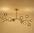 Kinetic Individual Creativity Brass Glass Chandelier