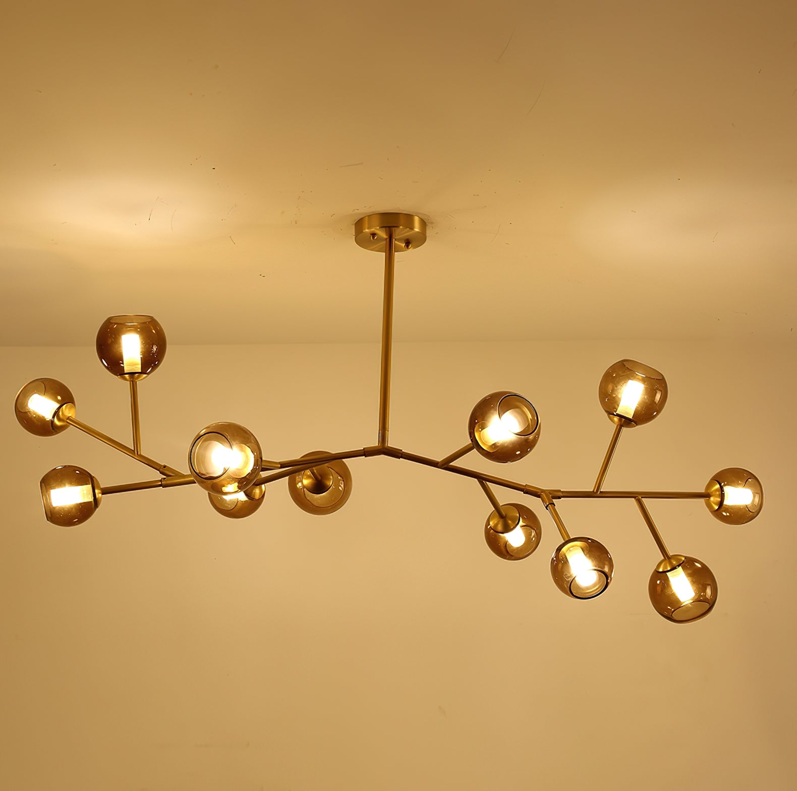 Kinetic Individual Creativity Brass Glass Chandelier