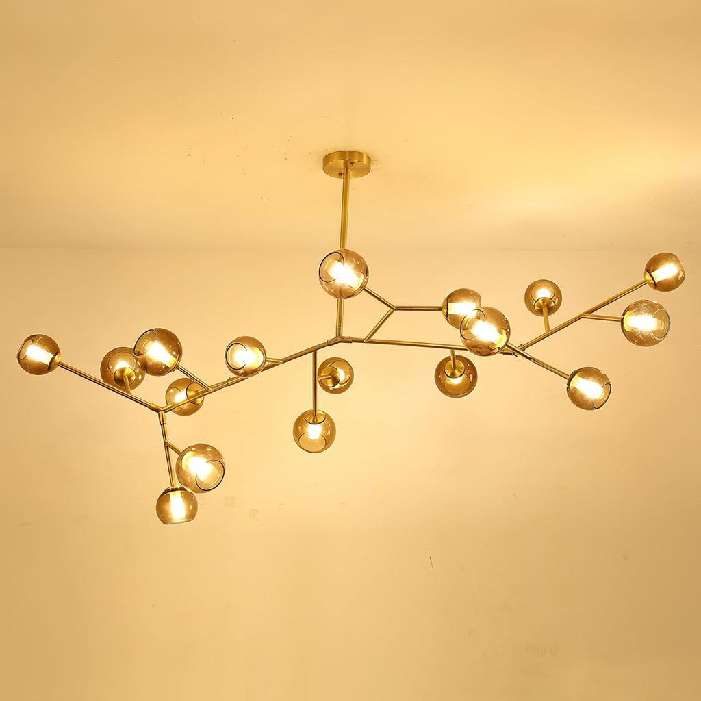 Kinetic Individual Creativity Brass Glass Chandelier