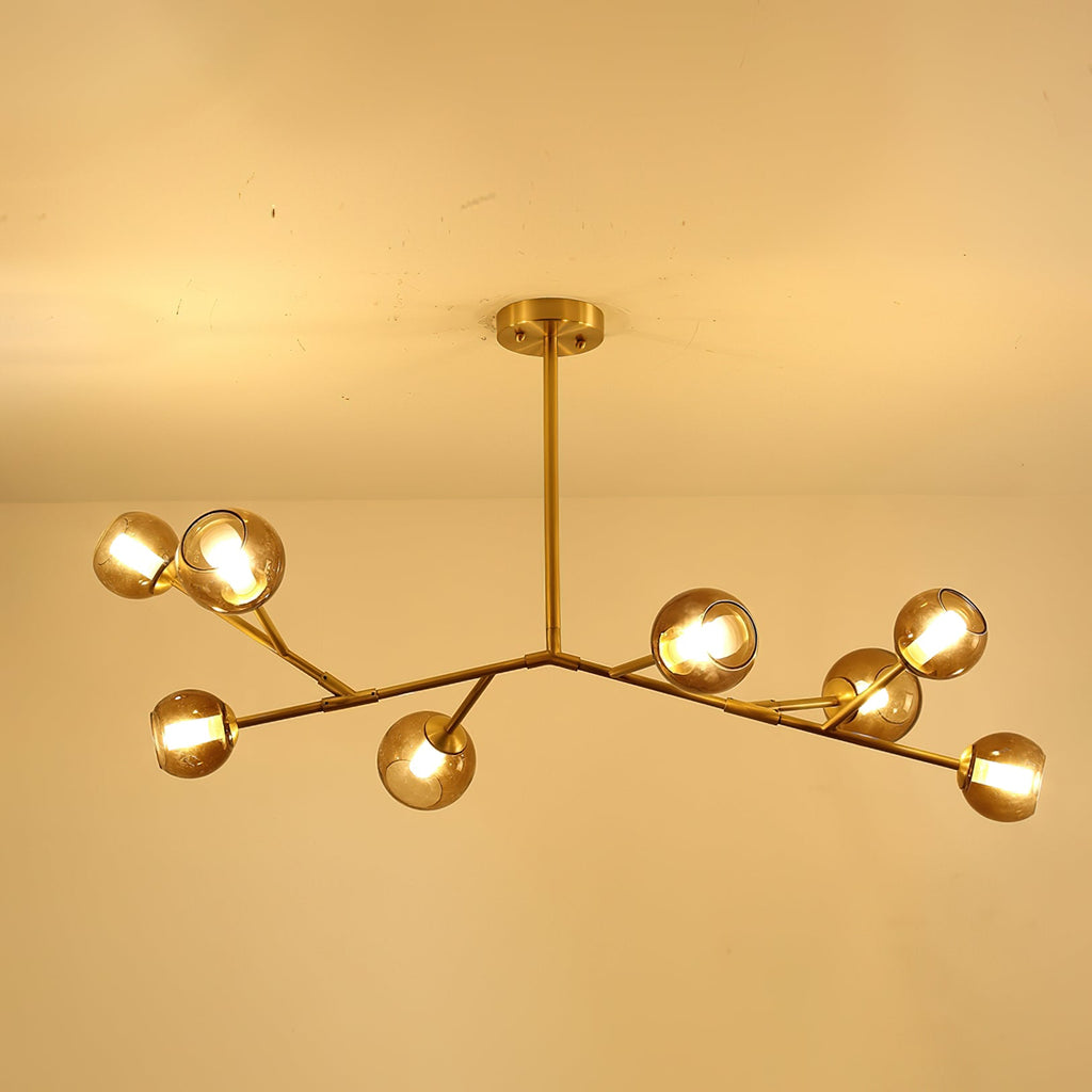 Kinetic Individual Creativity Brass Glass Chandelier