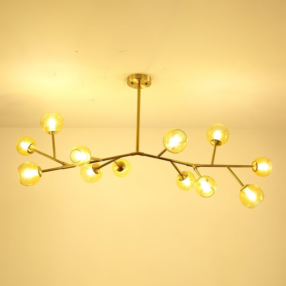 Kinetic Individual Creativity Brass Glass Chandelier