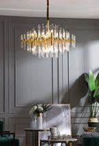 Solara Chandelier Antique Brass Starburst