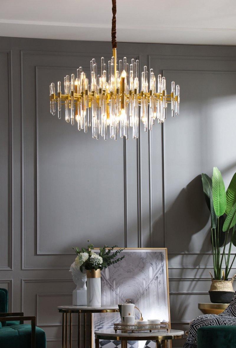 Solara Chandelier Antique Brass Starburst
