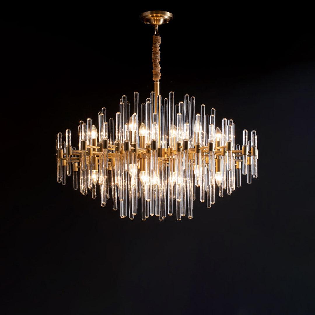 Solara Chandelier Antique Brass Starburst