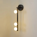 Rory Modern Minimalist Tube Brass Glass Wall Lamp