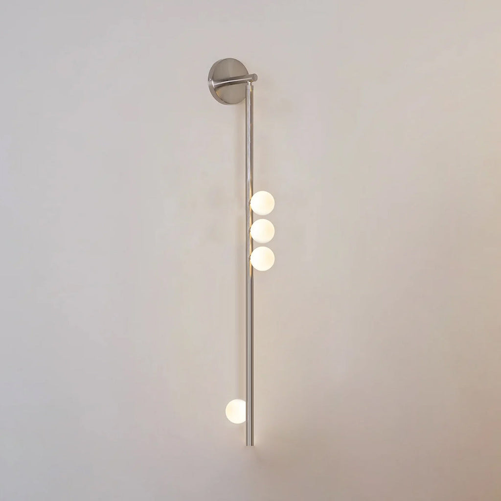 Rory Modern Minimalist Tube Brass Glass Wall Lamp