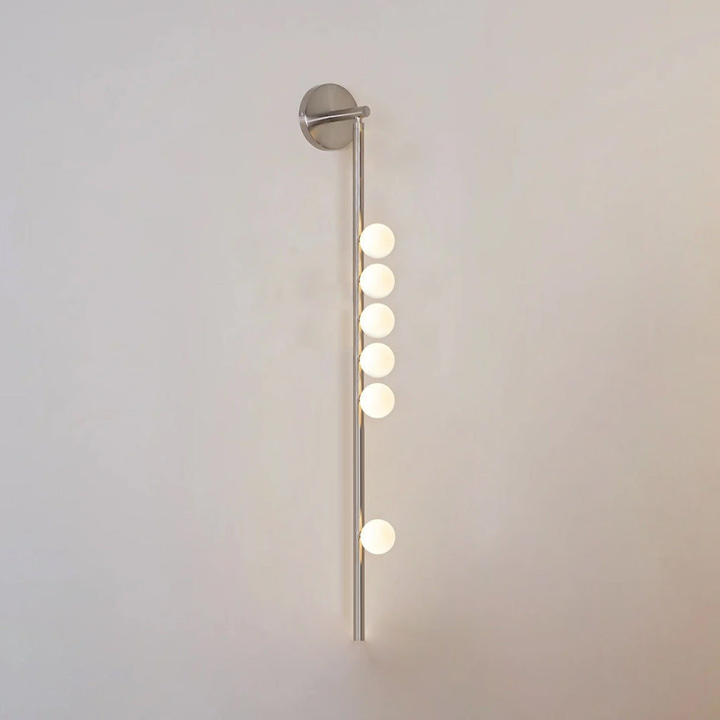 Rory Modern Minimalist Tube Brass Glass Wall Lamp