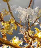 Aare Maple Branch Brass Crystal Chandelier