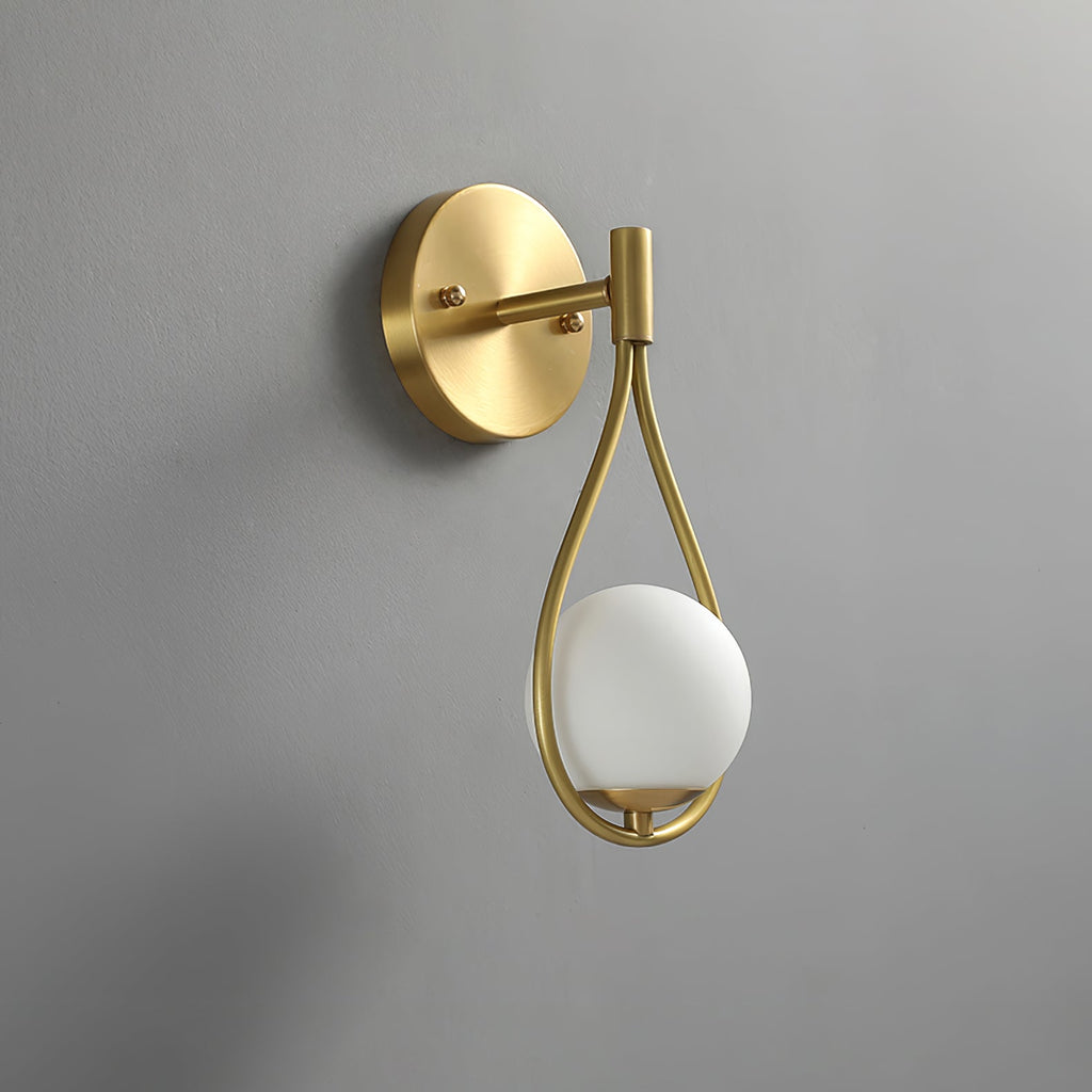 Icarila Modern Minimalist Vanity Brass Glass Wall Lamp
